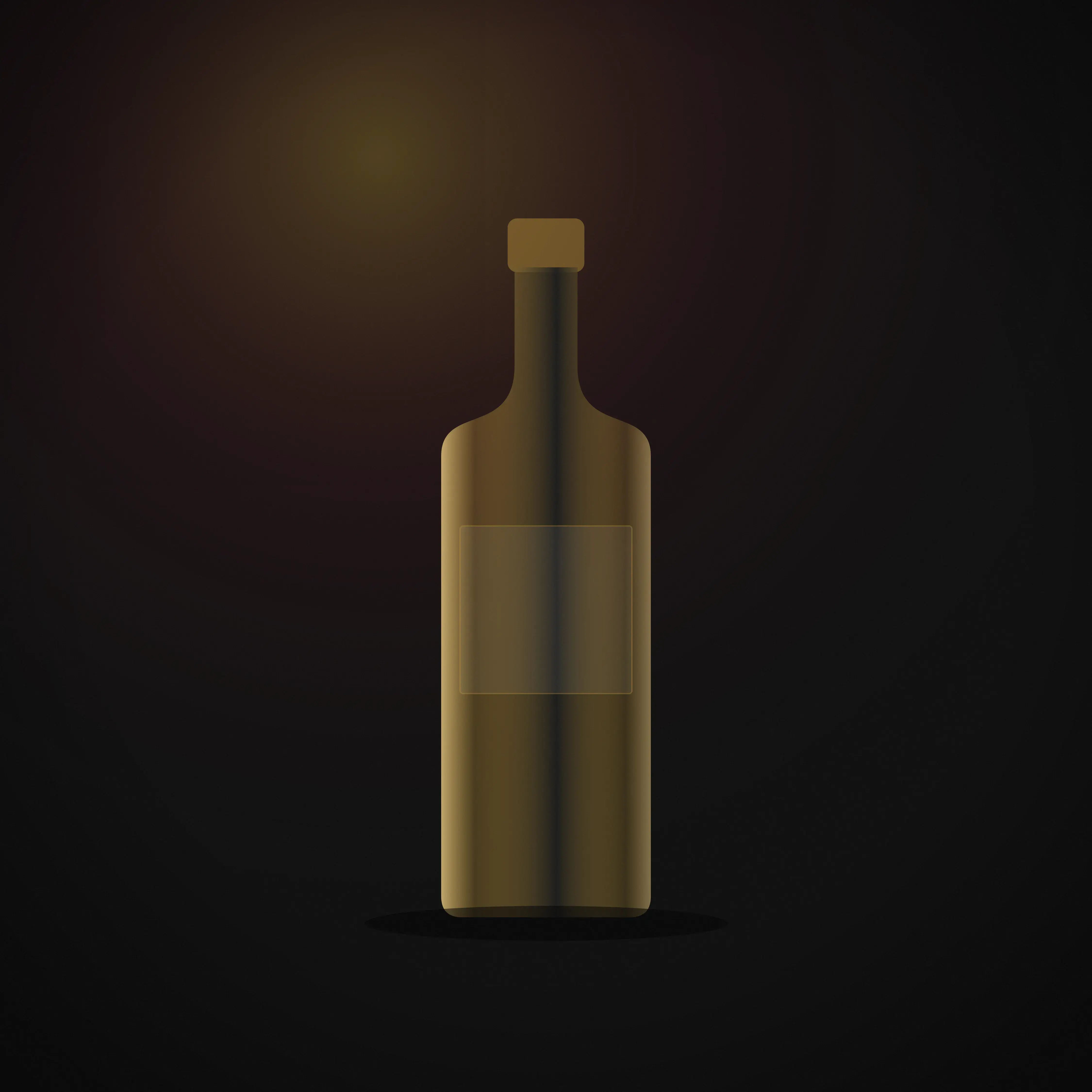 Freshly restocked whisky and rum bottles lined up under warm gold light